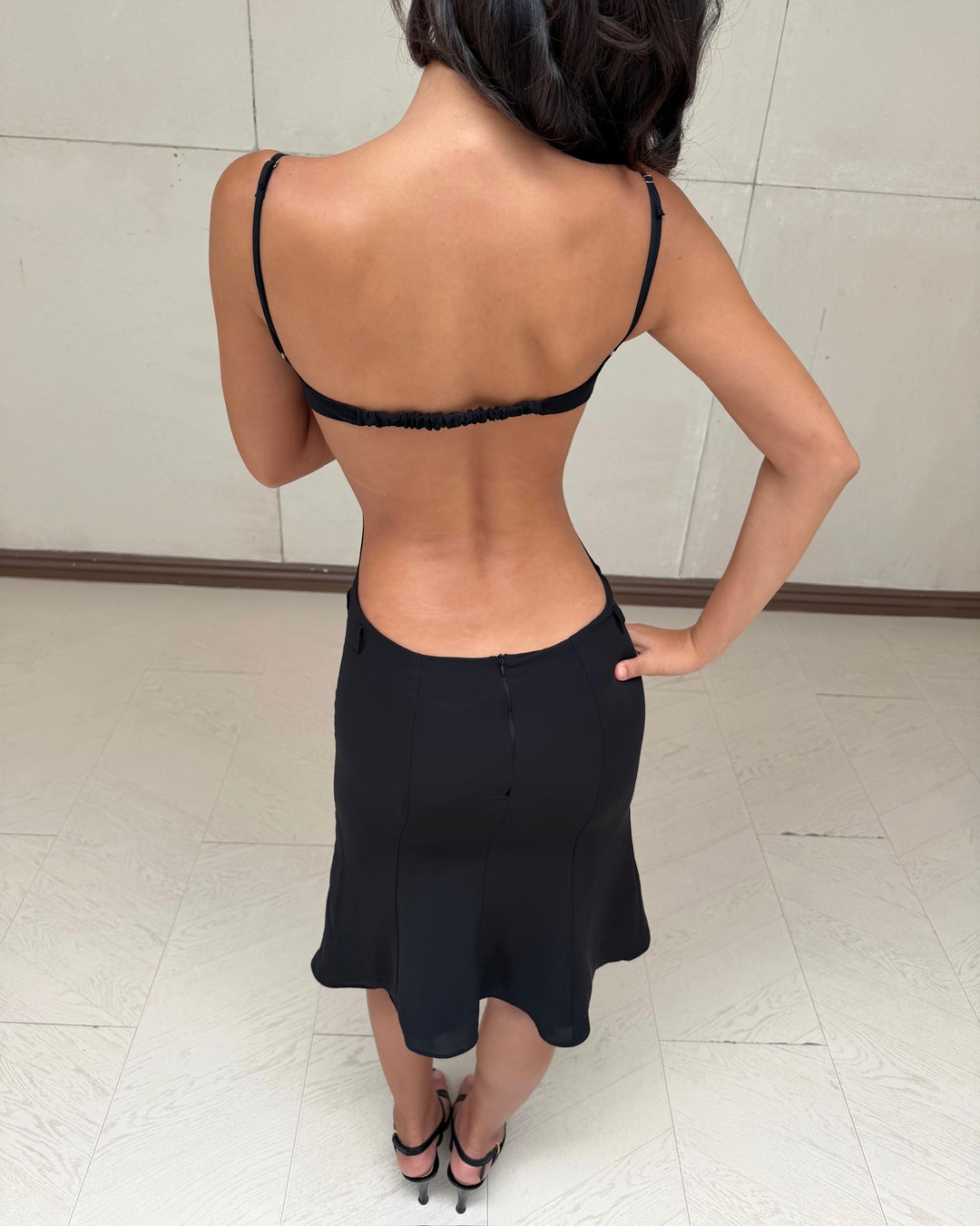 backless midi slip dress Backless Midi Slip Dress L / Emerald